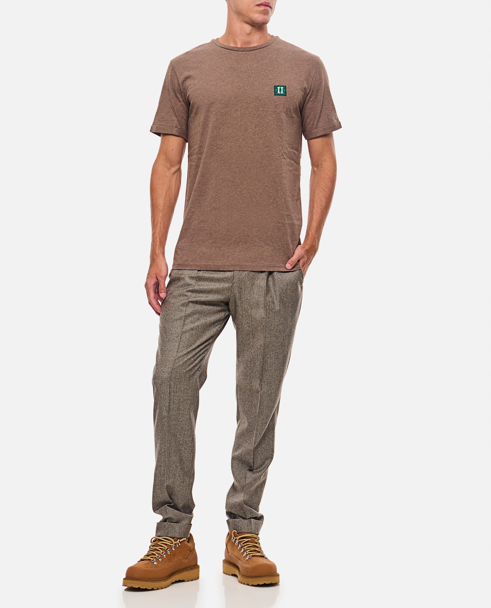 Pt Torino Pleated Check Trousers In Beige
