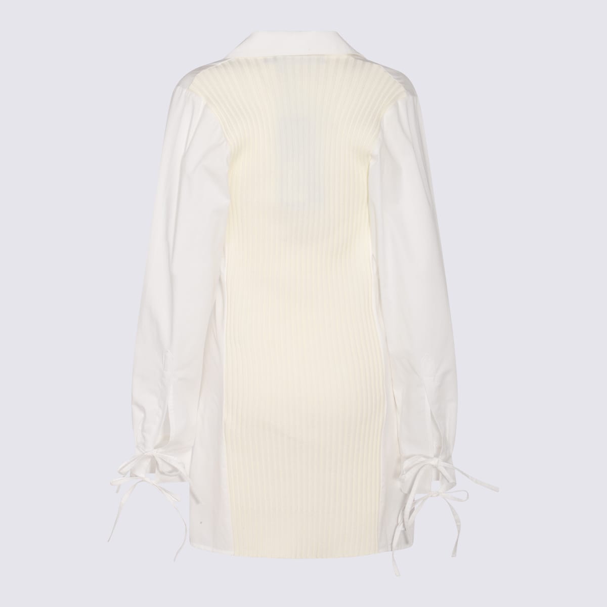Andreädamo Ivory Cotton Blend Dress In White