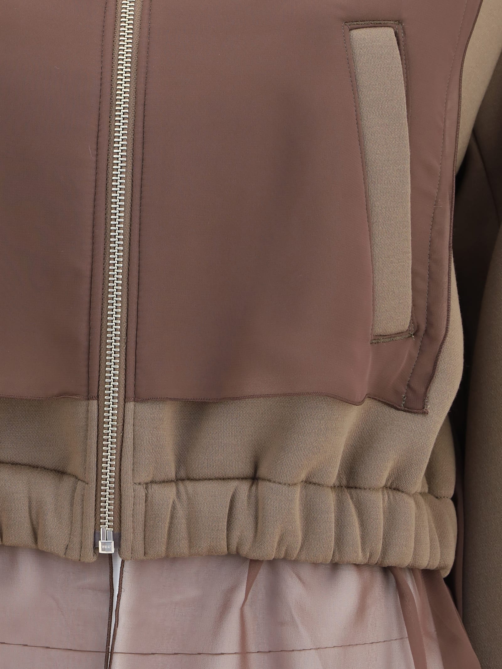 Undercover Colorblock Blouson Jacket In Brown