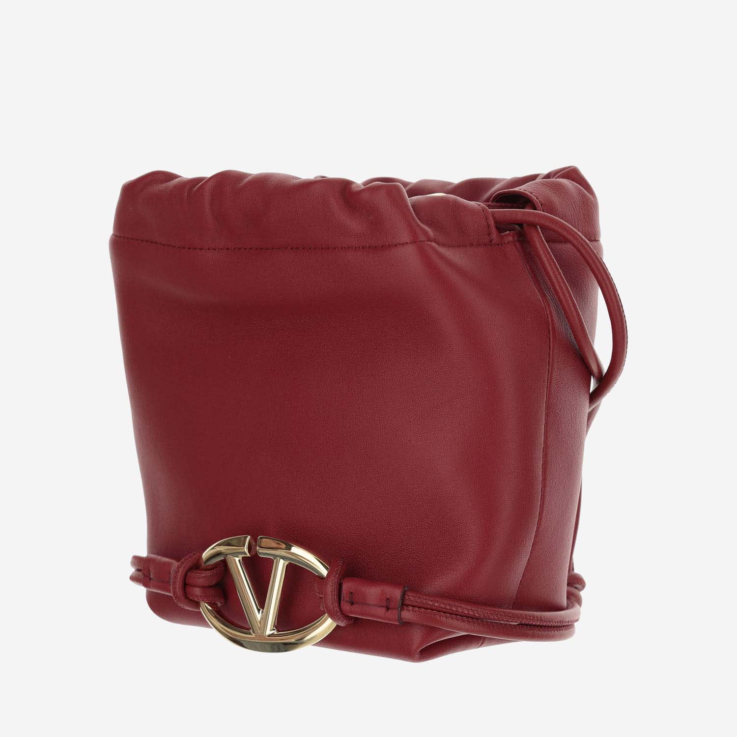 Shop Valentino Mini Bucket Bag V-logo Pouf