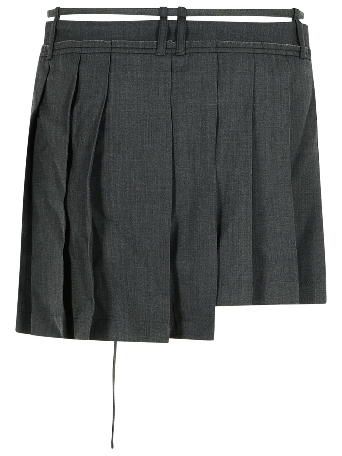 Acne Studios Dark Grey Wool Blend Pleated Skirt In Gray