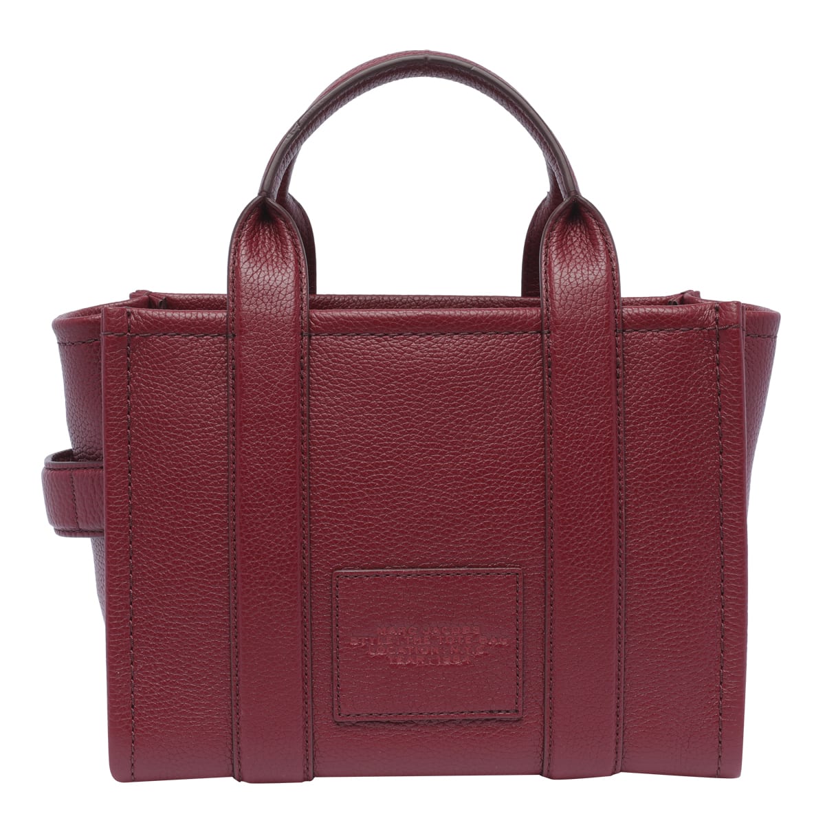 Shop Marc Jacobs The Small Leather Tote Bag In Bordeaux