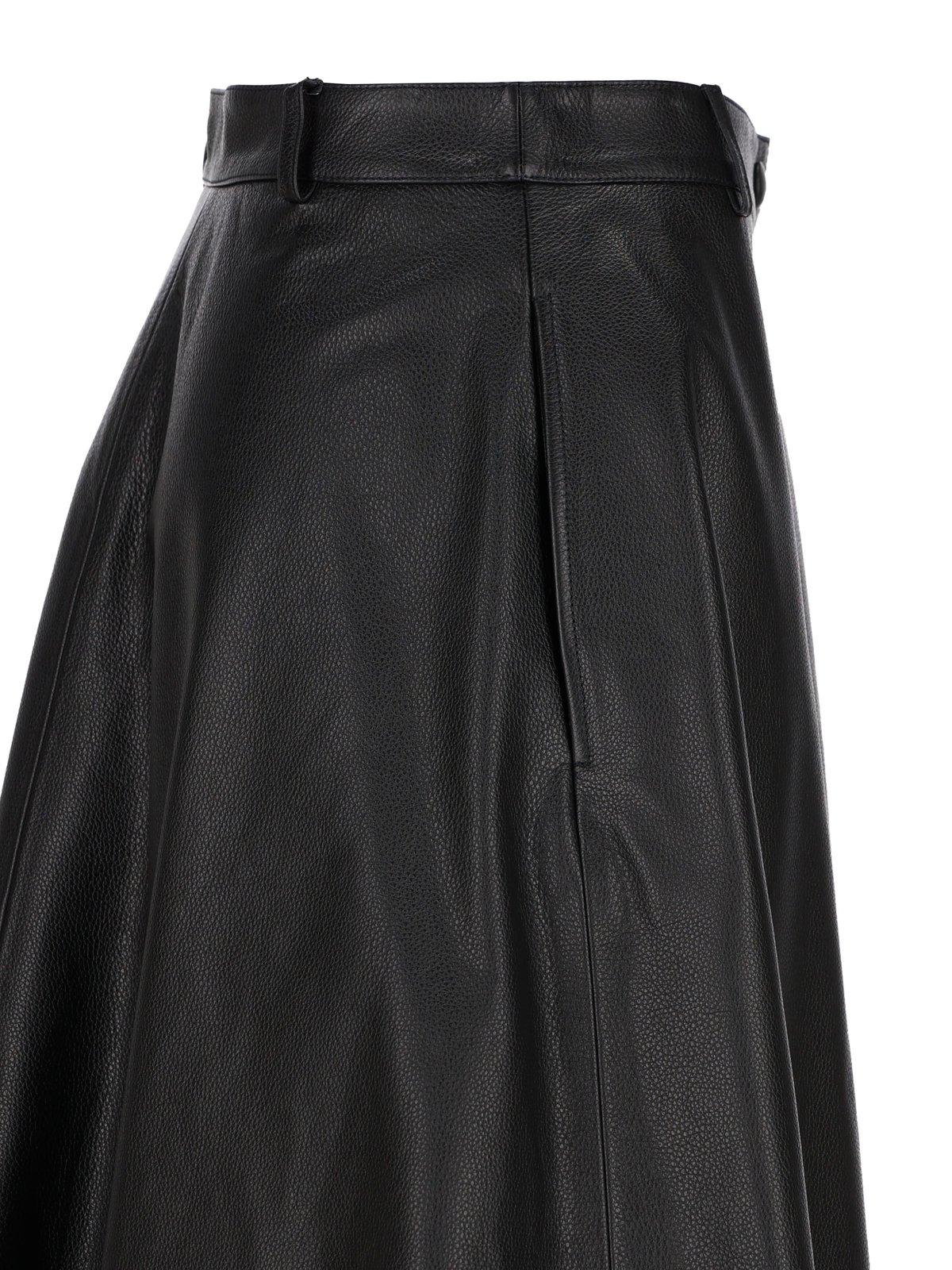 Shop Balenciaga A-line Draped Midi Skirt In Black