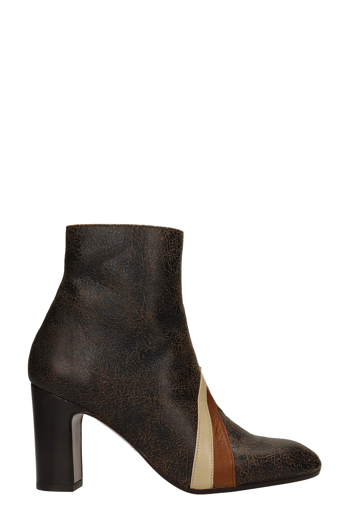 Chie Mihara Eliya High Heels Ankle Boots In Black Leather
