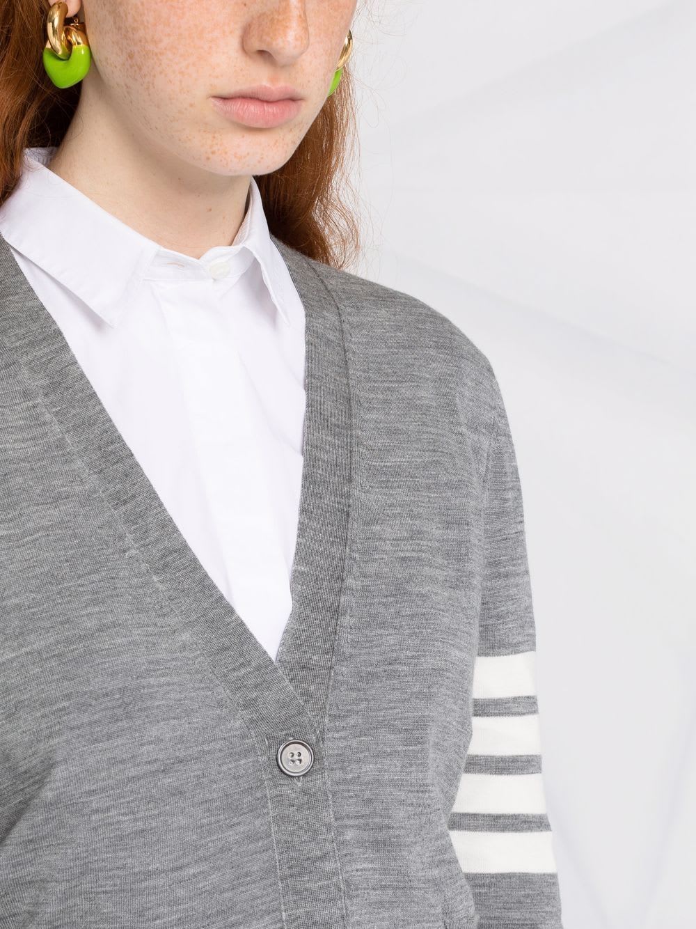 Thom Browne Wool Cardigan In Gray
