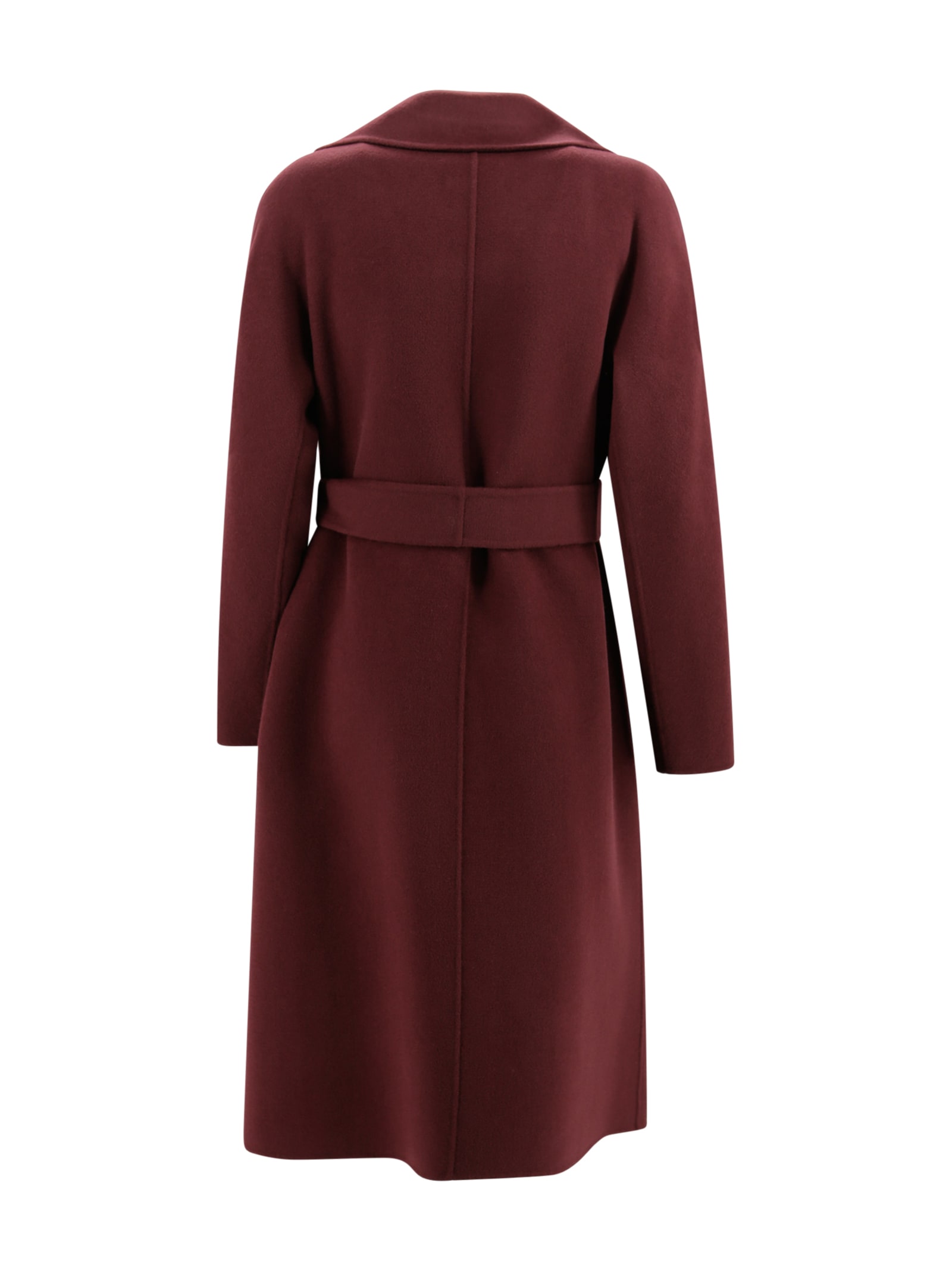 Max Mara Coat In Cashemre Wool And Silk In Burgundy