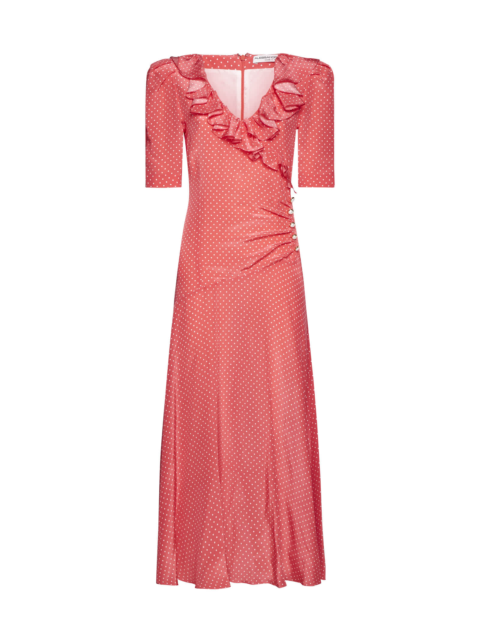 Shop Alessandra Rich Dress In Coral-white