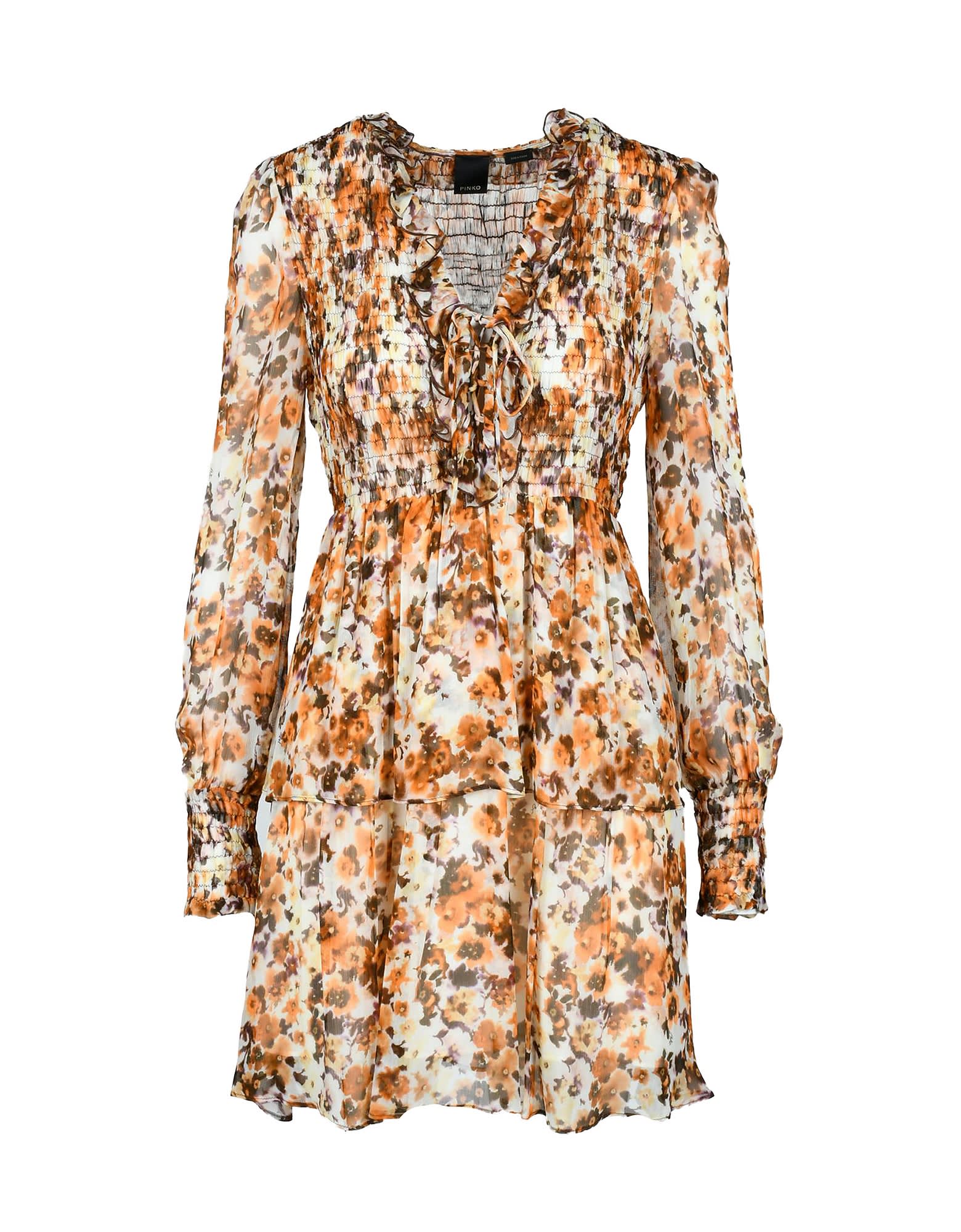 Pinko Woman Short Dress Orange Size L Viscose In Orange