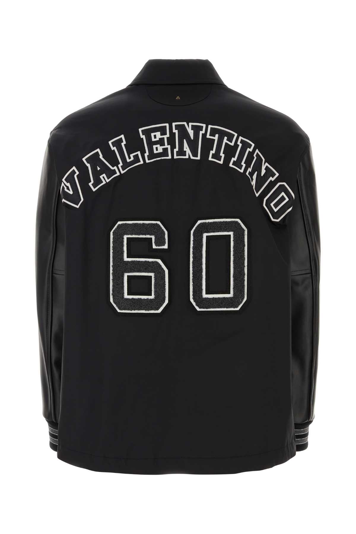 Shop Valentino Black Polyester Blend Windbreaker In Nero