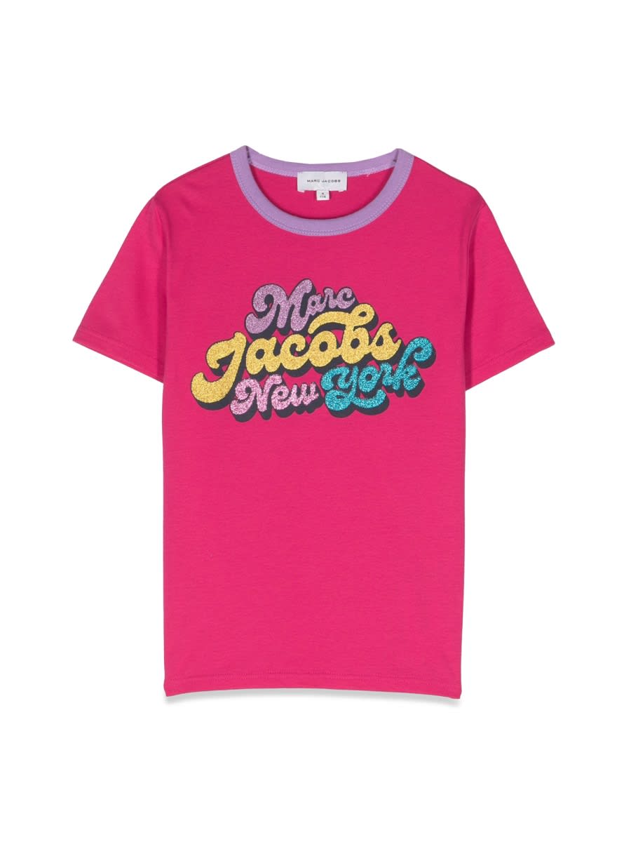 Shop Little Marc Jacobs T-shirt Logo In Fuchsia