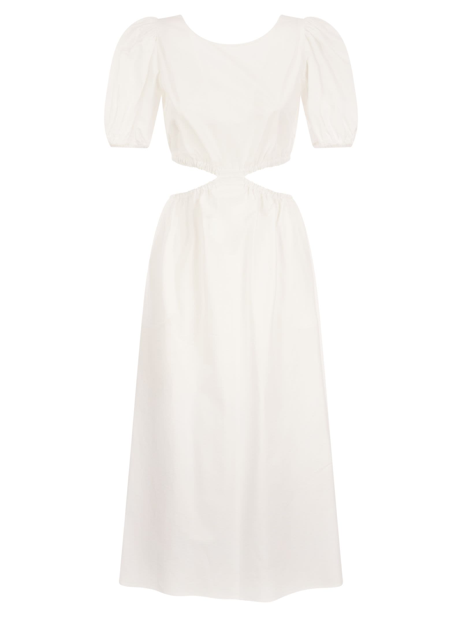 Shop Red Valentino Cotton Dress With Ribbon In White