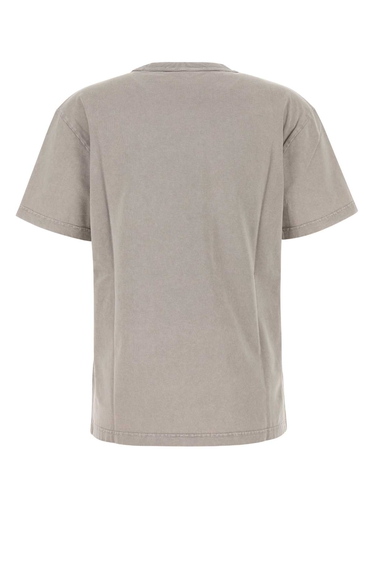 Alexander Wang T T By Alexander Wang Dove Grey Cotton T Shirt In Washedoyster