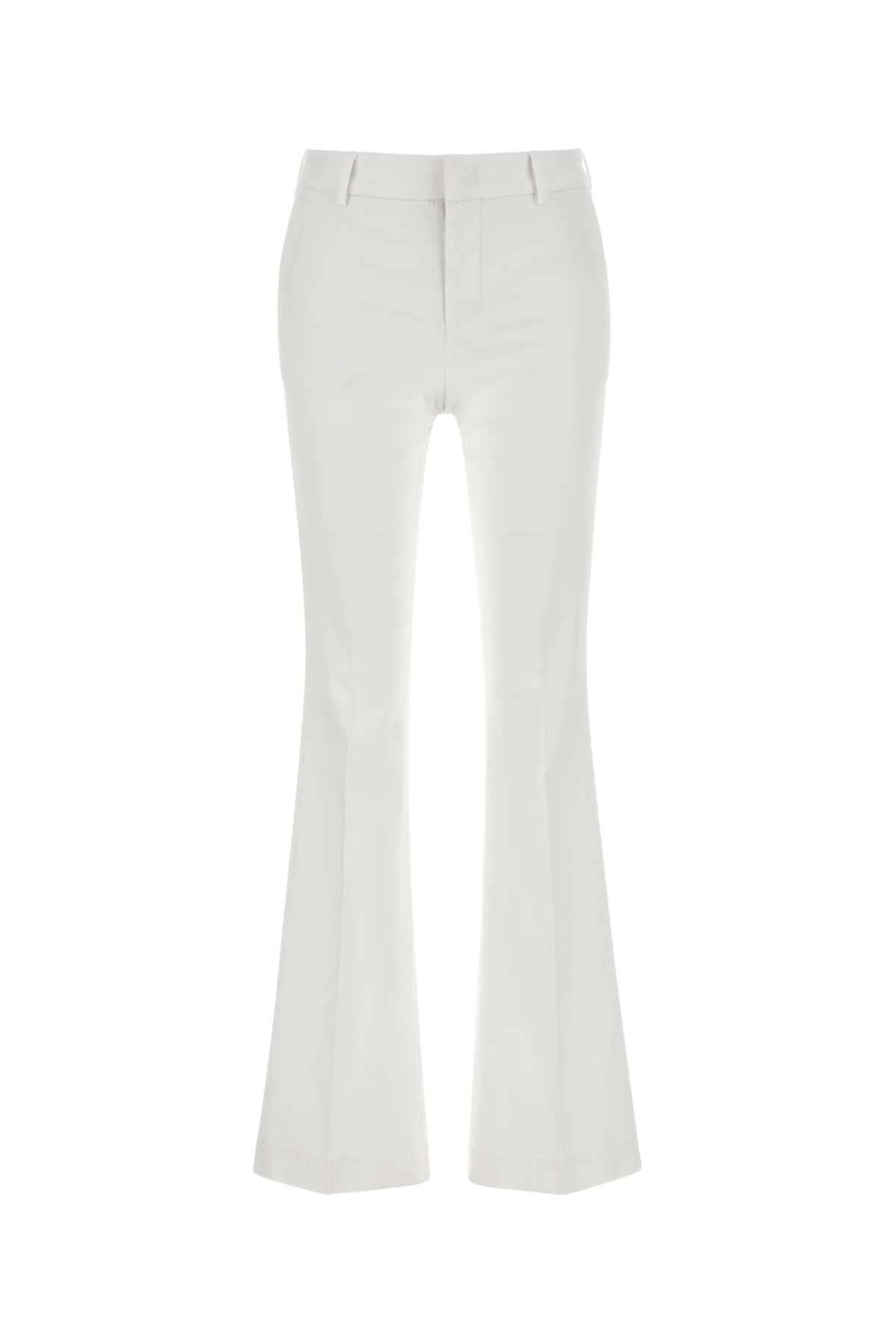 PT TORINO WHITE STRETCH COTTON BLEND PANT