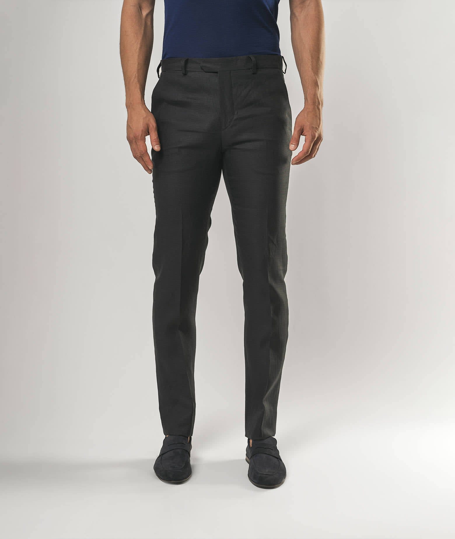Larusmiani Velvet Trousers Howard Pants In Navy