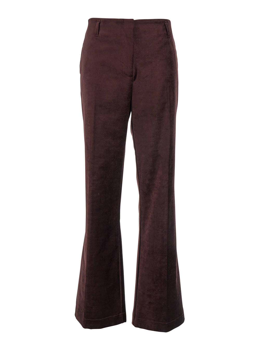 Forte_Forte Brown Five-pocket Pants In Cotton And Viscose Woman