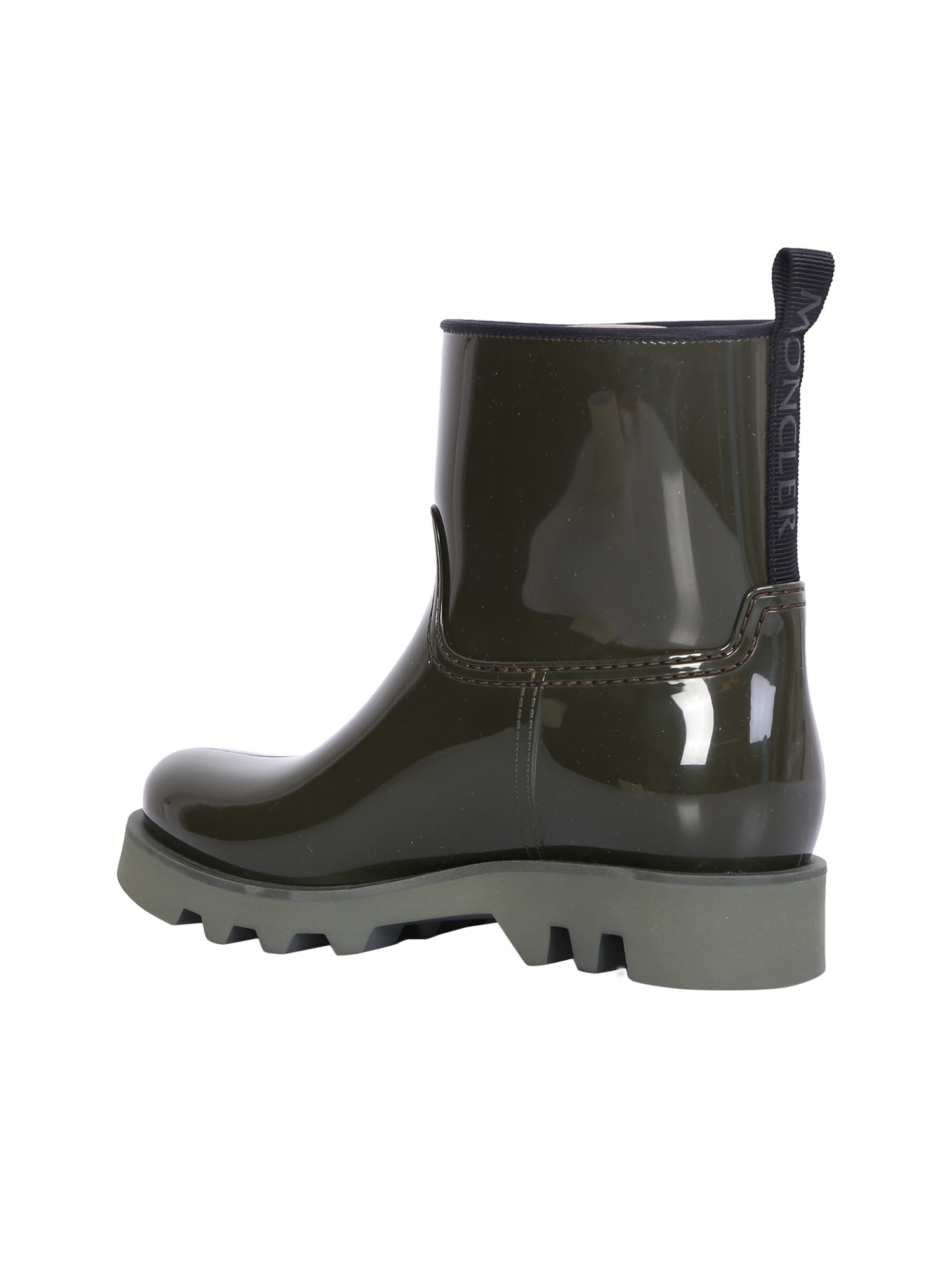 Shop Moncler Green Ginette Rain Boots