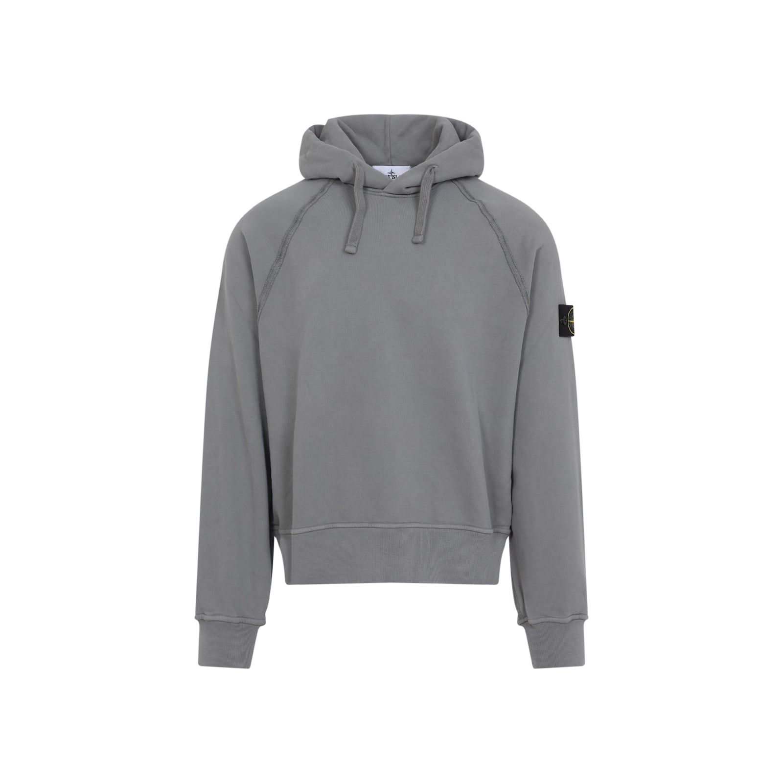 Stone Island Relaxed-fit Hooded Sweatshirt With Distinctive Patch In Gray
