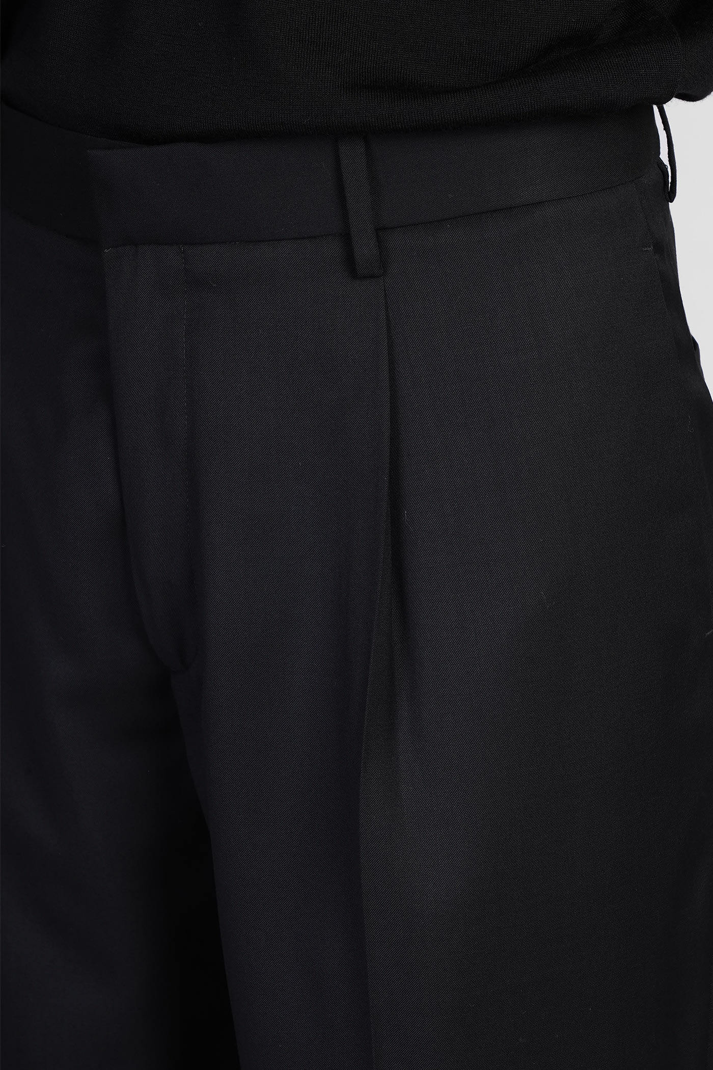 Lardini Pants In Black Wool In Black