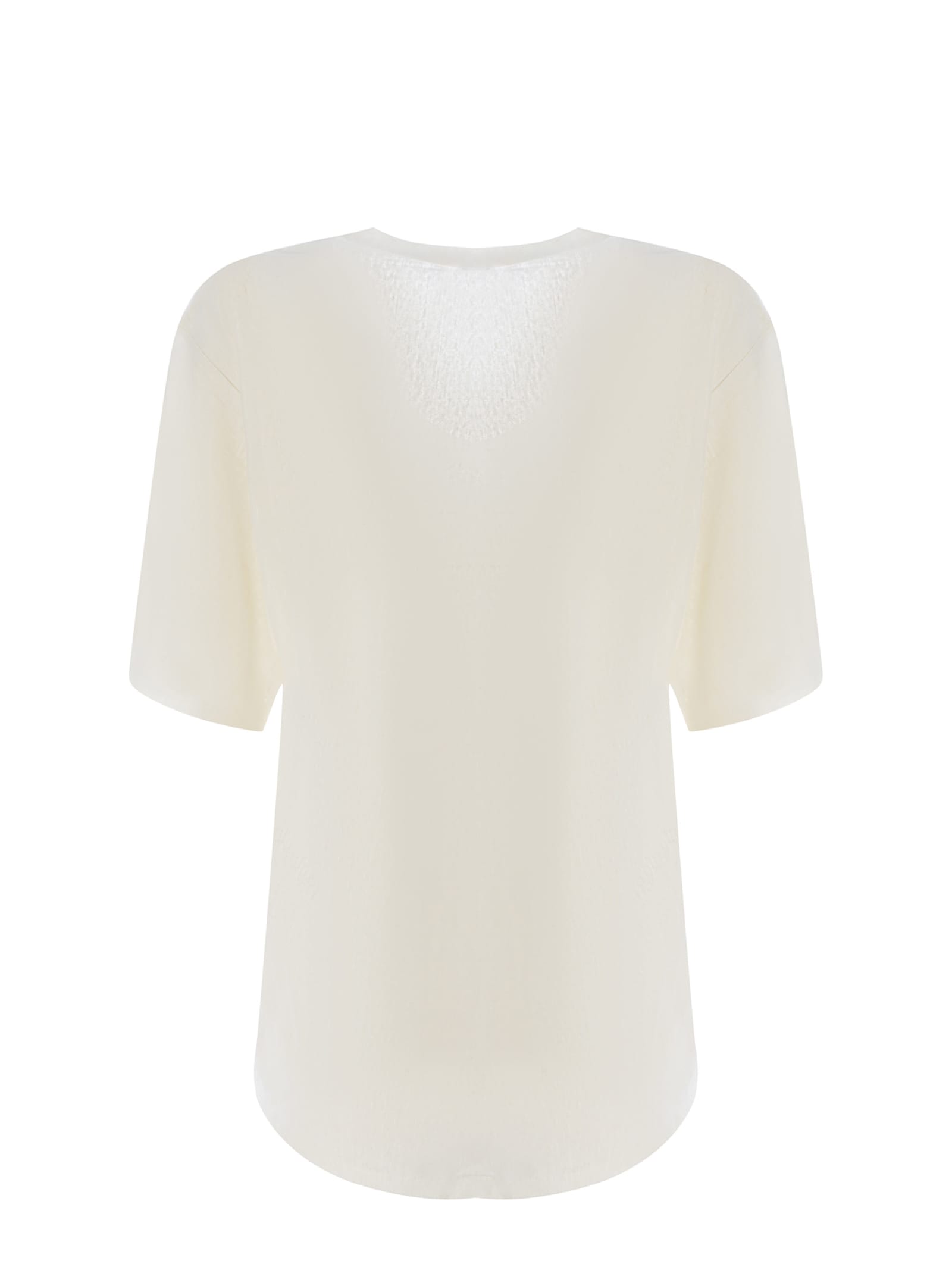Shop Pinko T-shirt  Trolls Made Of Flamed Linen In White