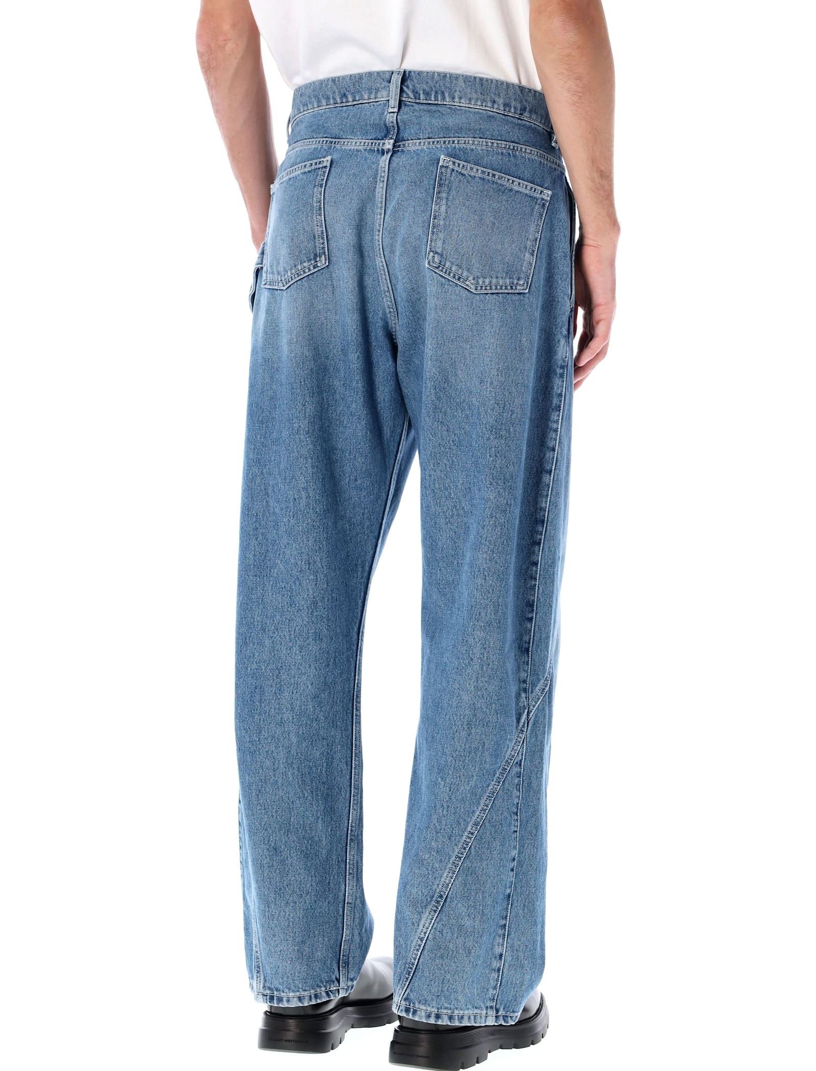 Jw Anderson Twisted Workwear Jeans In Light Blue