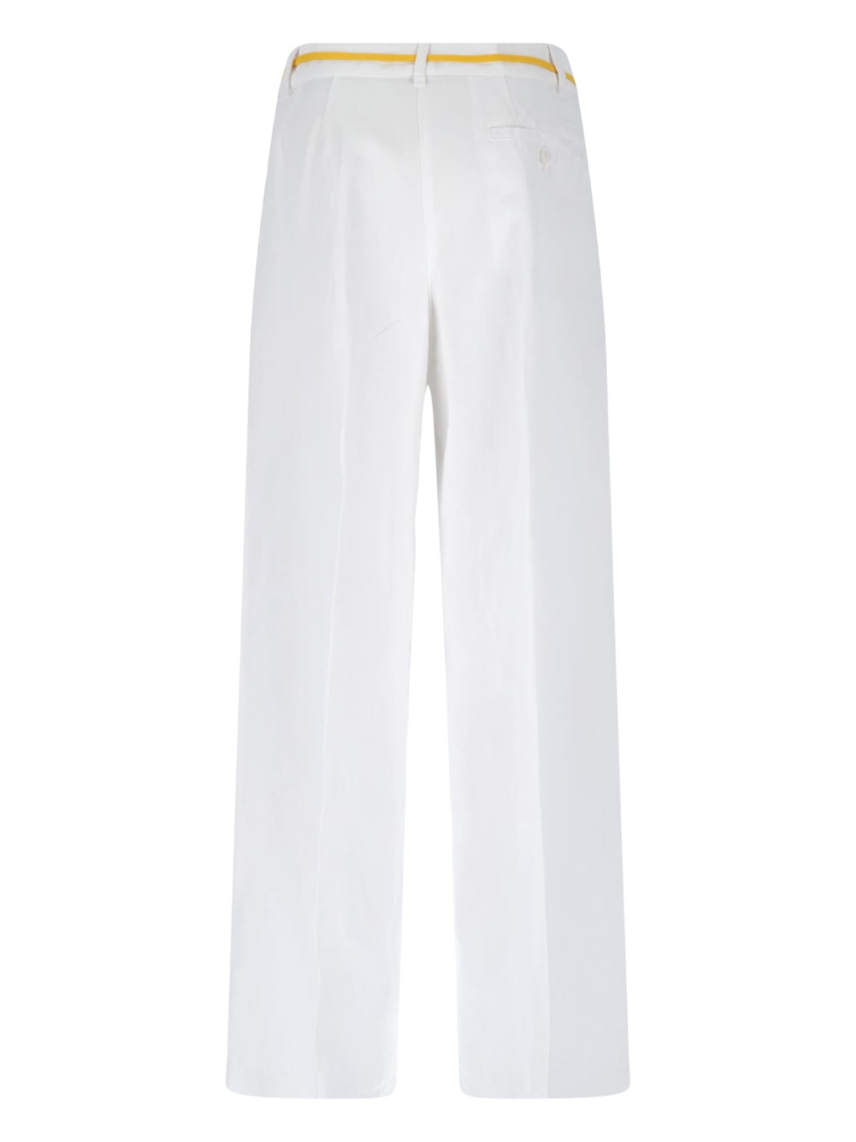 Aspesi Relaxed Fit Straight-leg Trousers With Drawstring In White