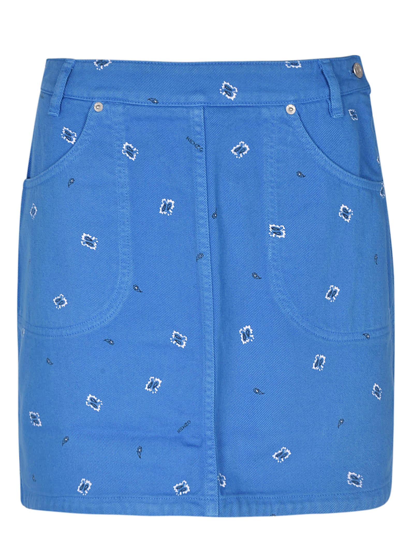 Kenzo Printed Denim Mini Skirt