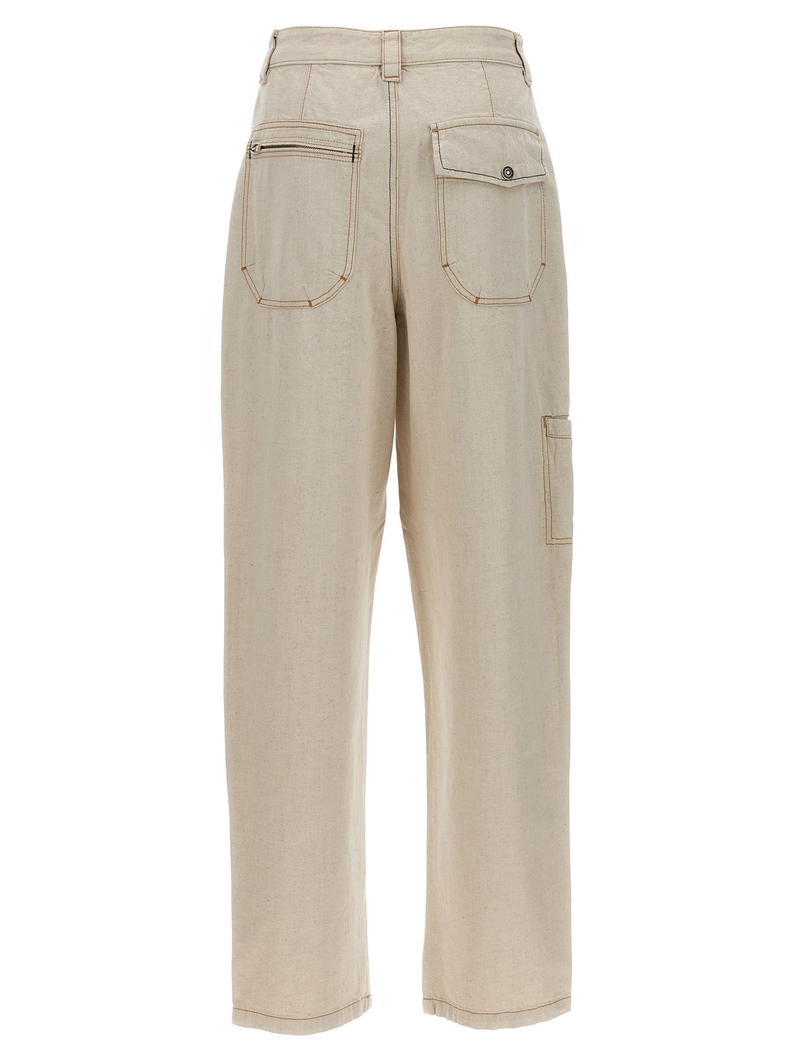 Isabel Marant Slim-cut Cargo Trousers In Beige