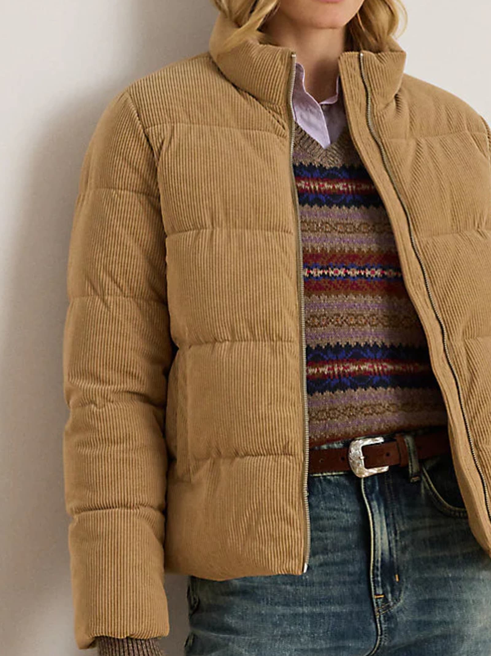 Ralph Lauren Logo Corduroy-texture Jacket In Multi