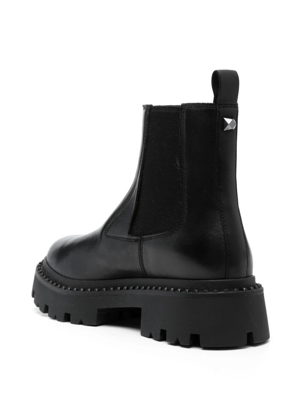 Shop Ash Genesis Ankle Boots With Studs In Black Dark Gun