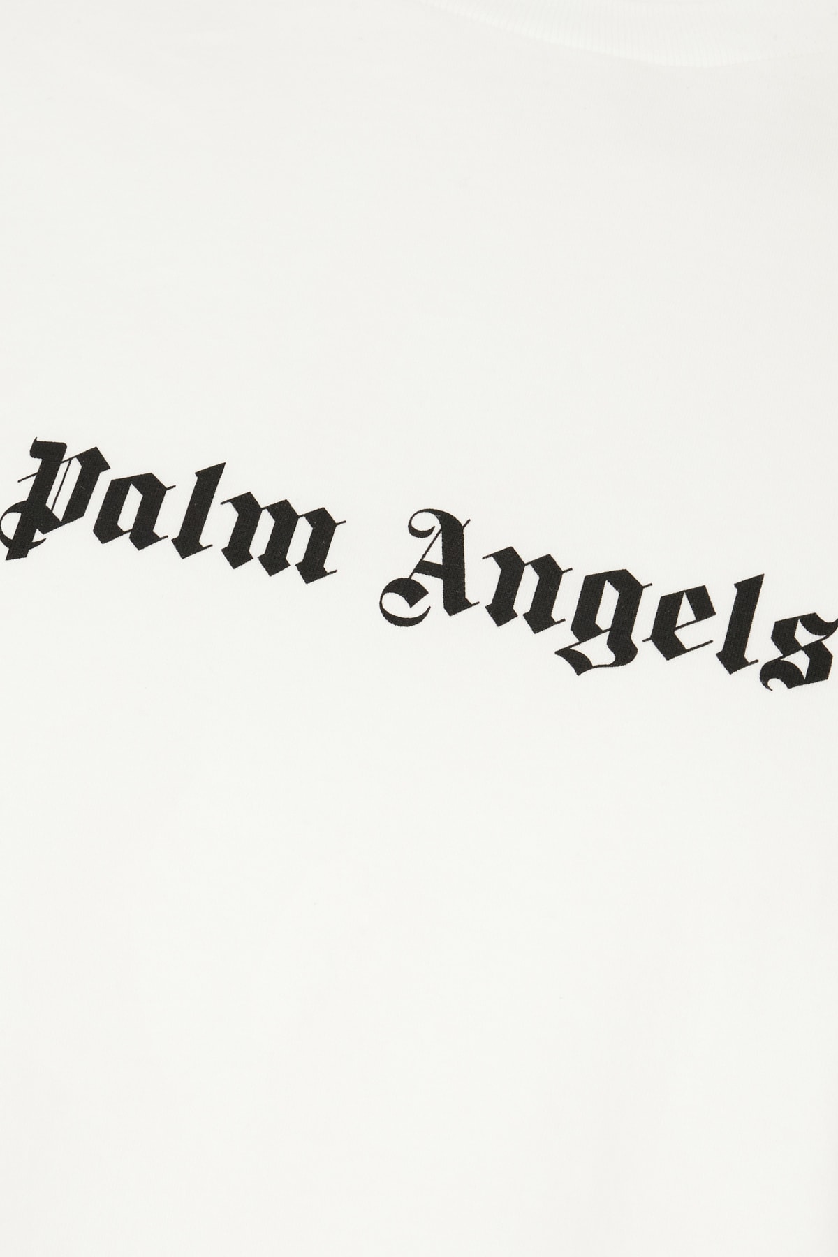 Shop Palm Angels White Cotton T-shirt In White Black