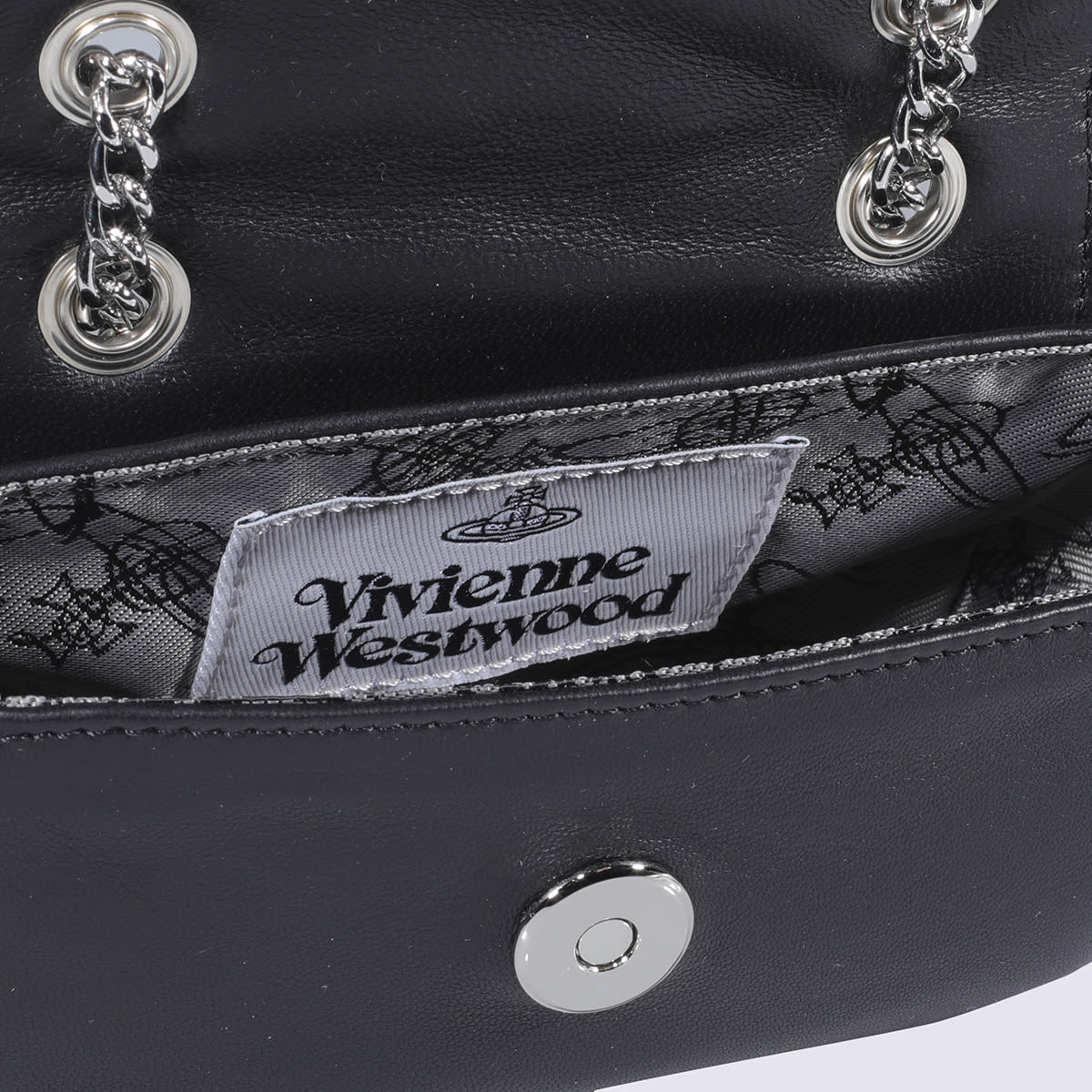 Vivienne Westwood Black Leather Shoulder Bag In Black