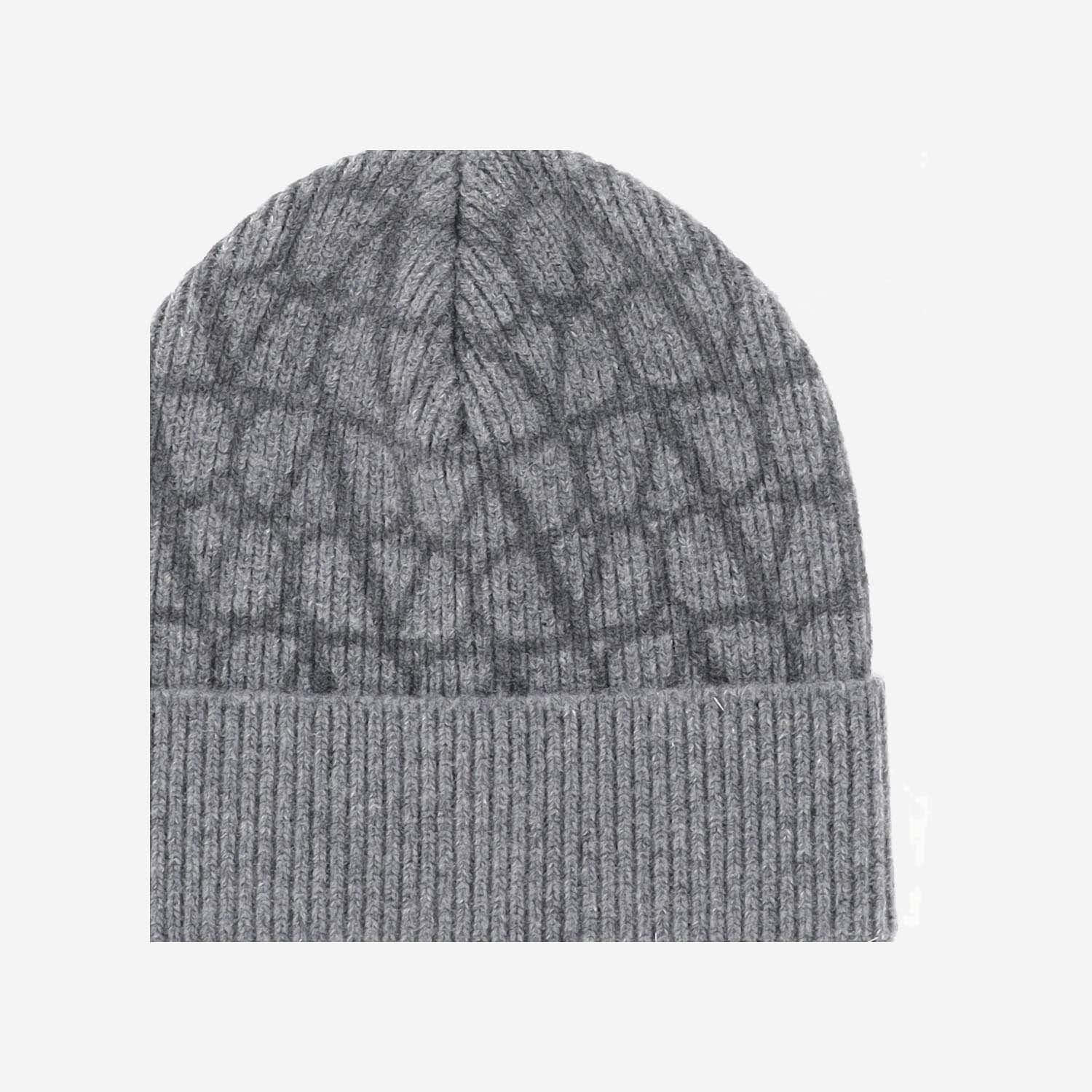 Valentino Wool Beanie With Logo In Grey