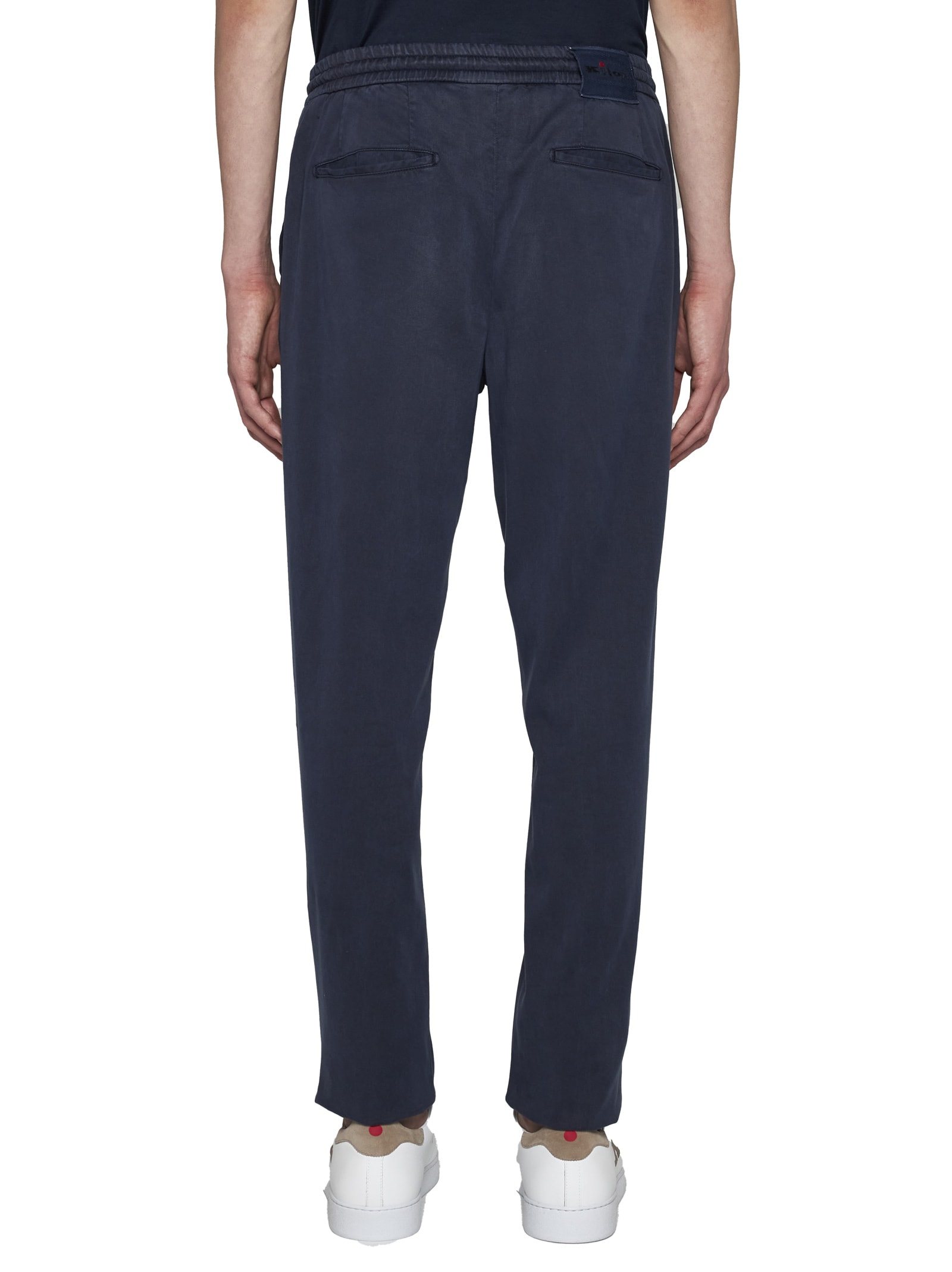 Shop Kiton Pants In Navy Blue