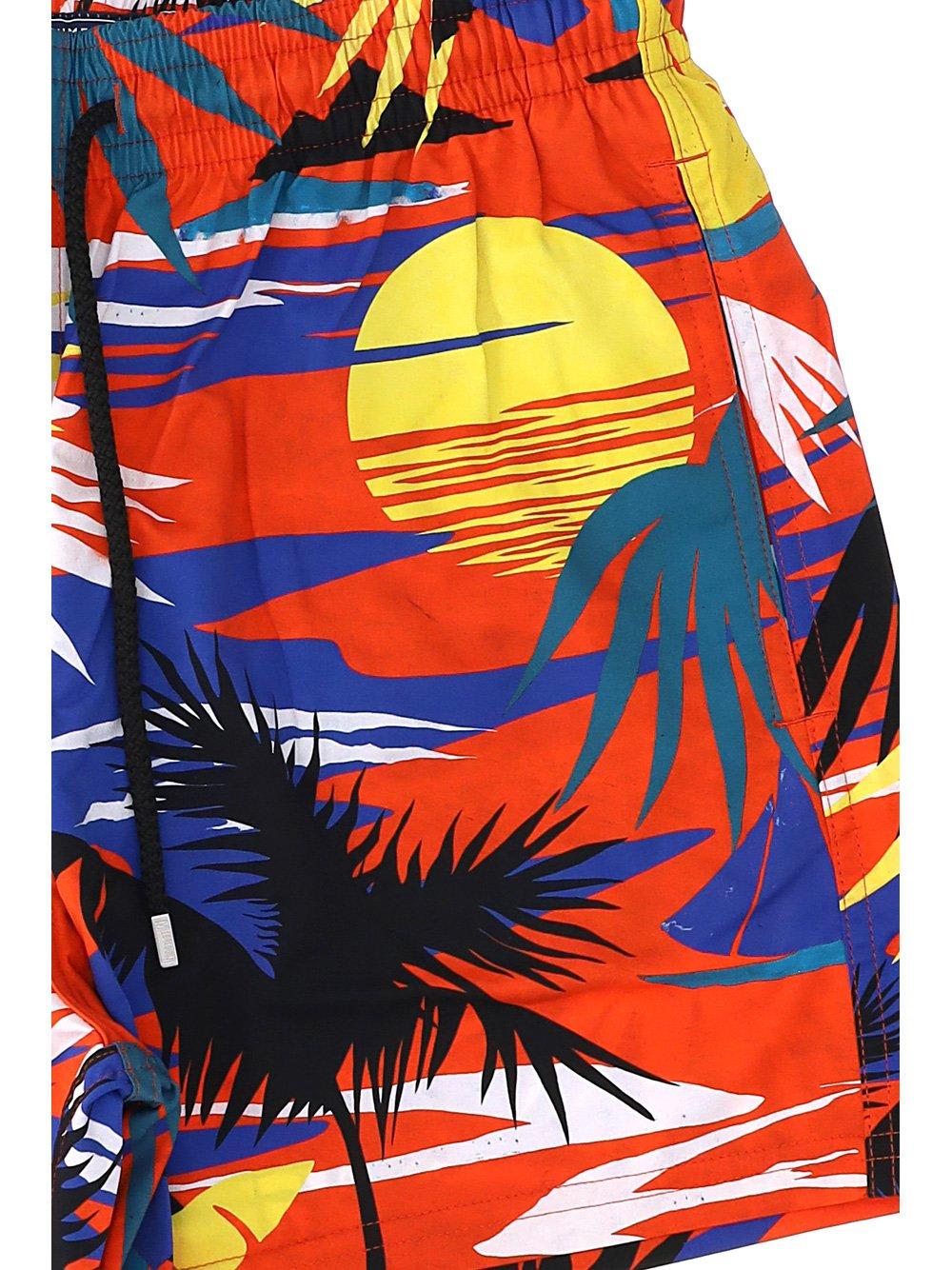 Shop Palm Angels X Vilebrequin Palm Tree Print Swim Shorts In Red