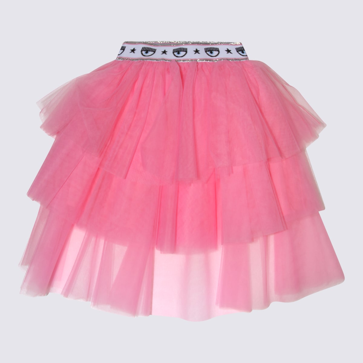 Chiara Ferragni Kids' Sachet Pink Tulle Eye Star Skirt