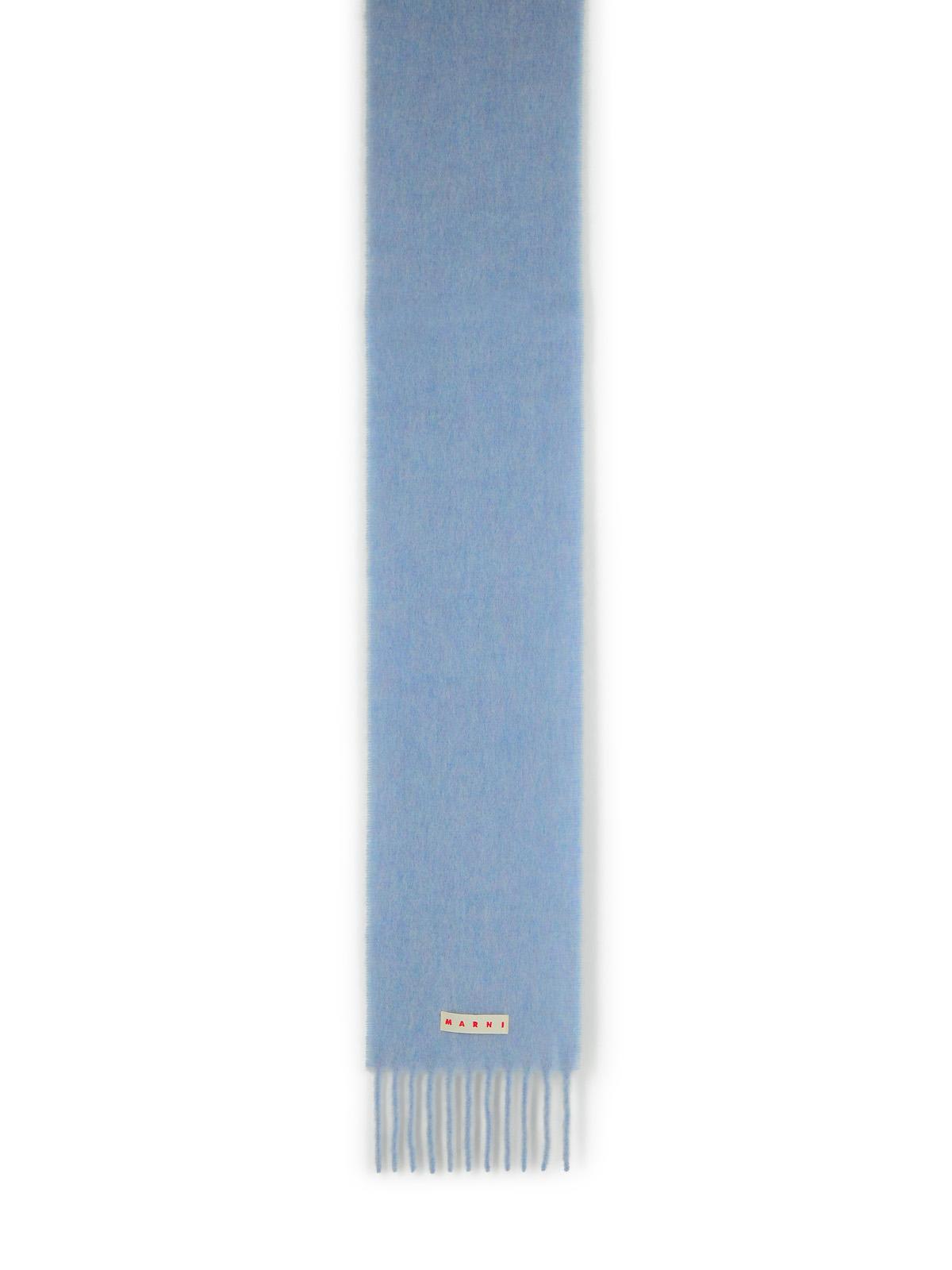 Marni Light Blue Alpaca Blend Scarf In Gray