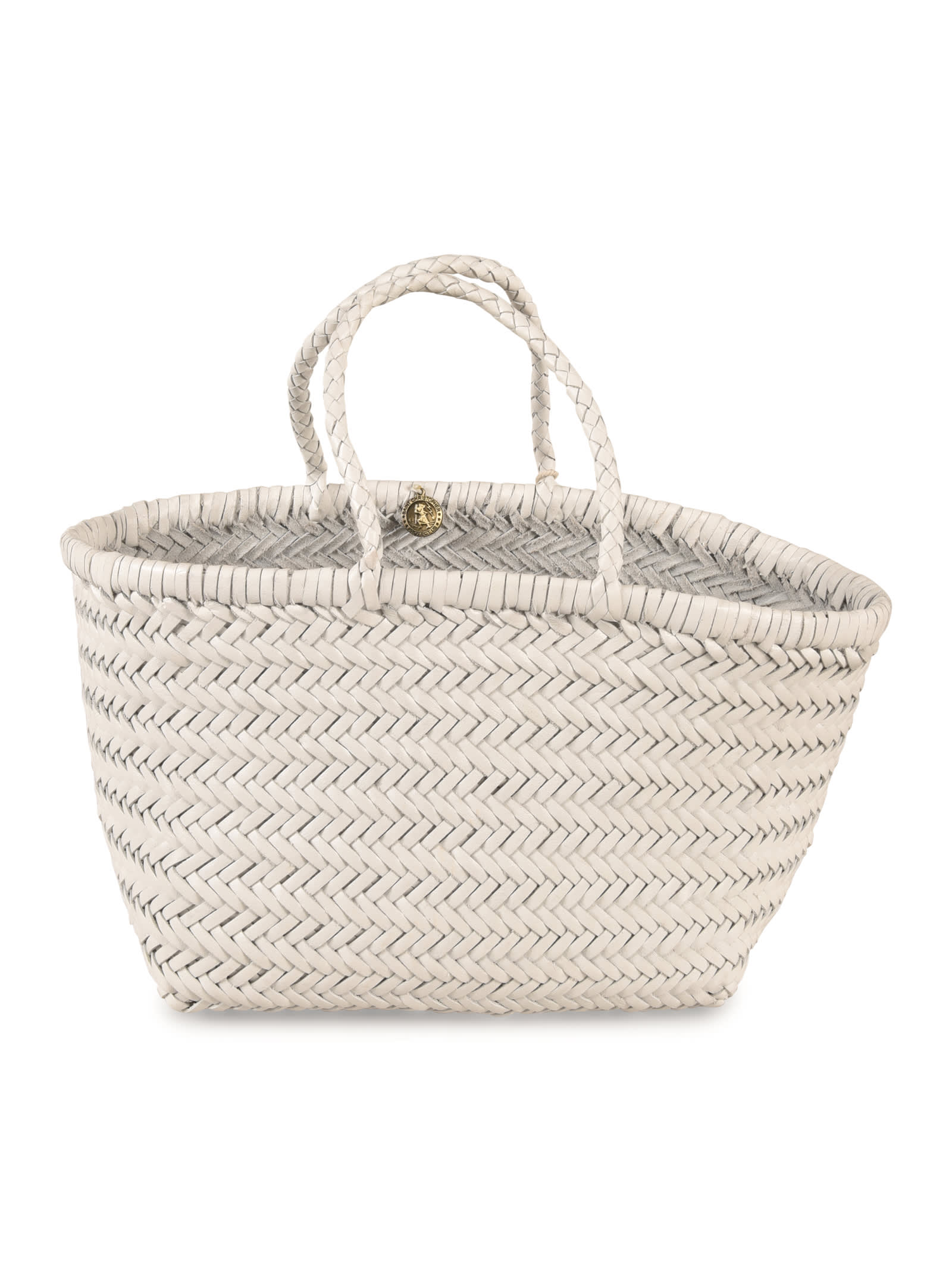 Dragon Diffusion Bamboo Triple Jump Basket Tote In White