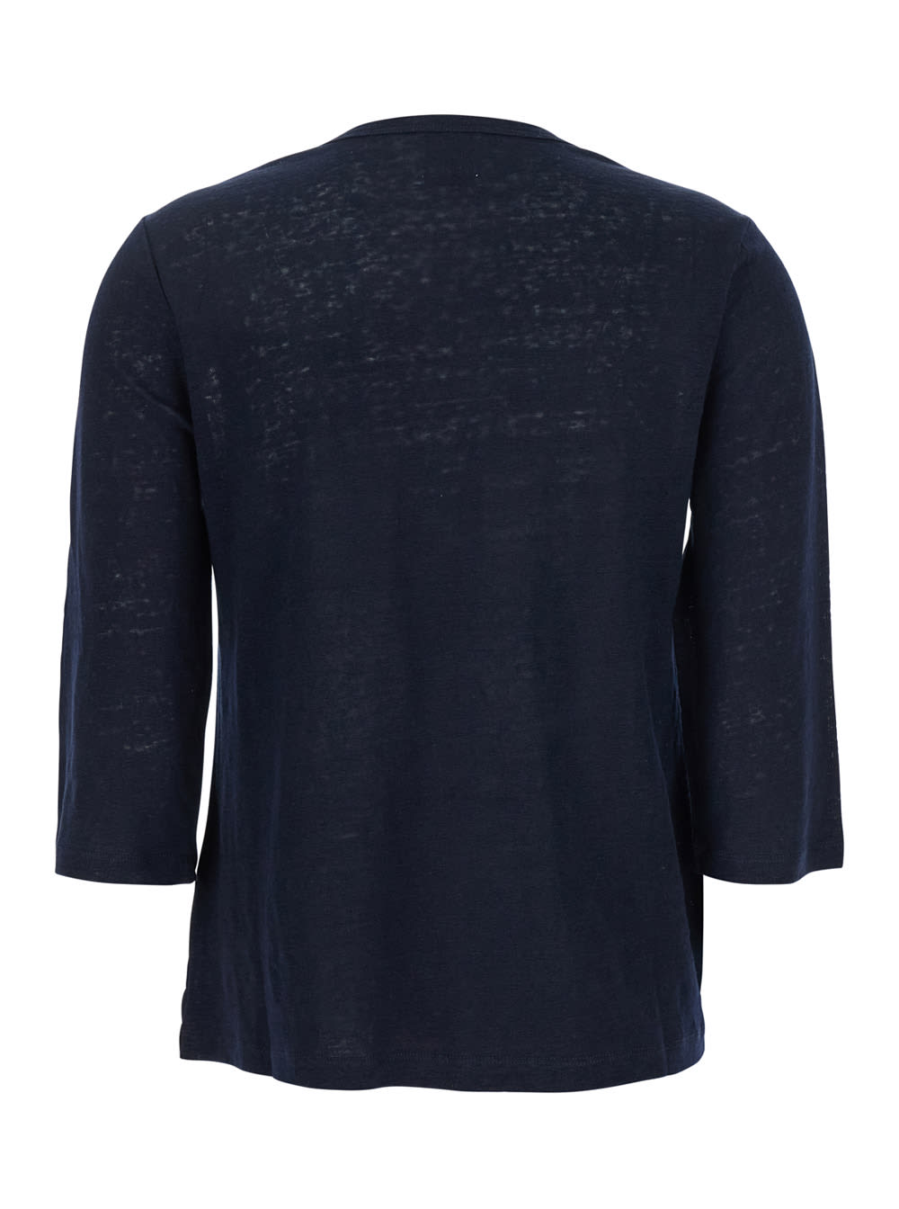 Allude Blue T-shirt With Boat Neckline And Long Sleeves In Blu