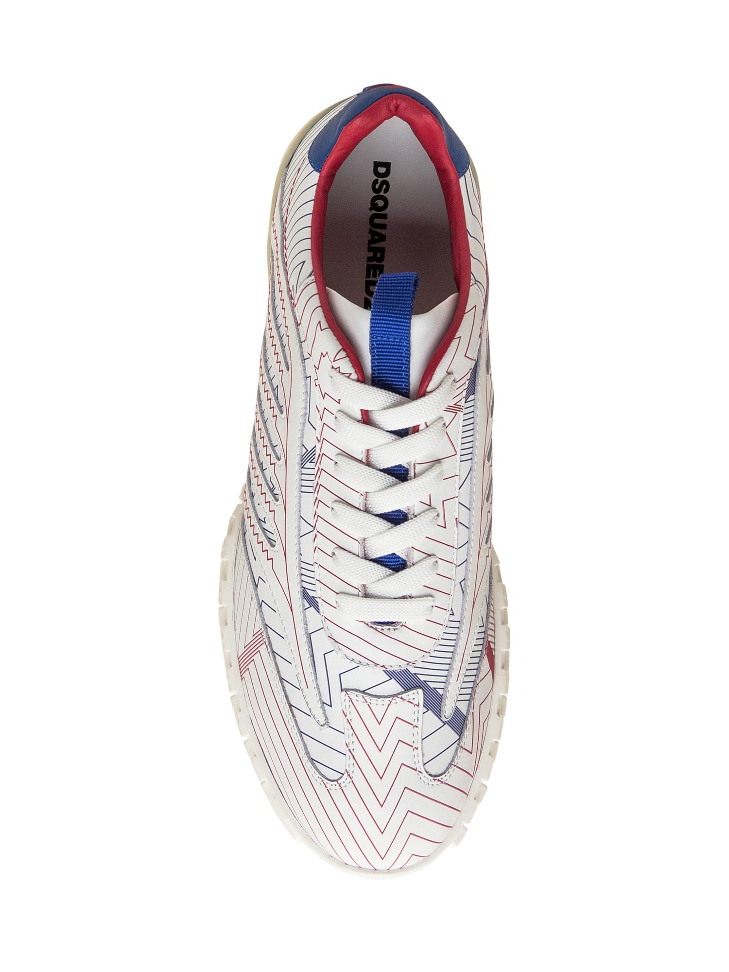 Shop Dsquared2 Sneakers With Geometric Pattern In Bianco