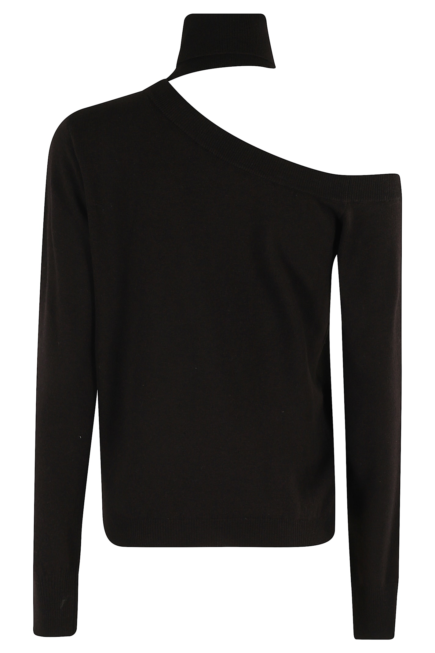 Federica Tosi Maglia Scollata Misto Cashmere Con Collo Staccato In Black