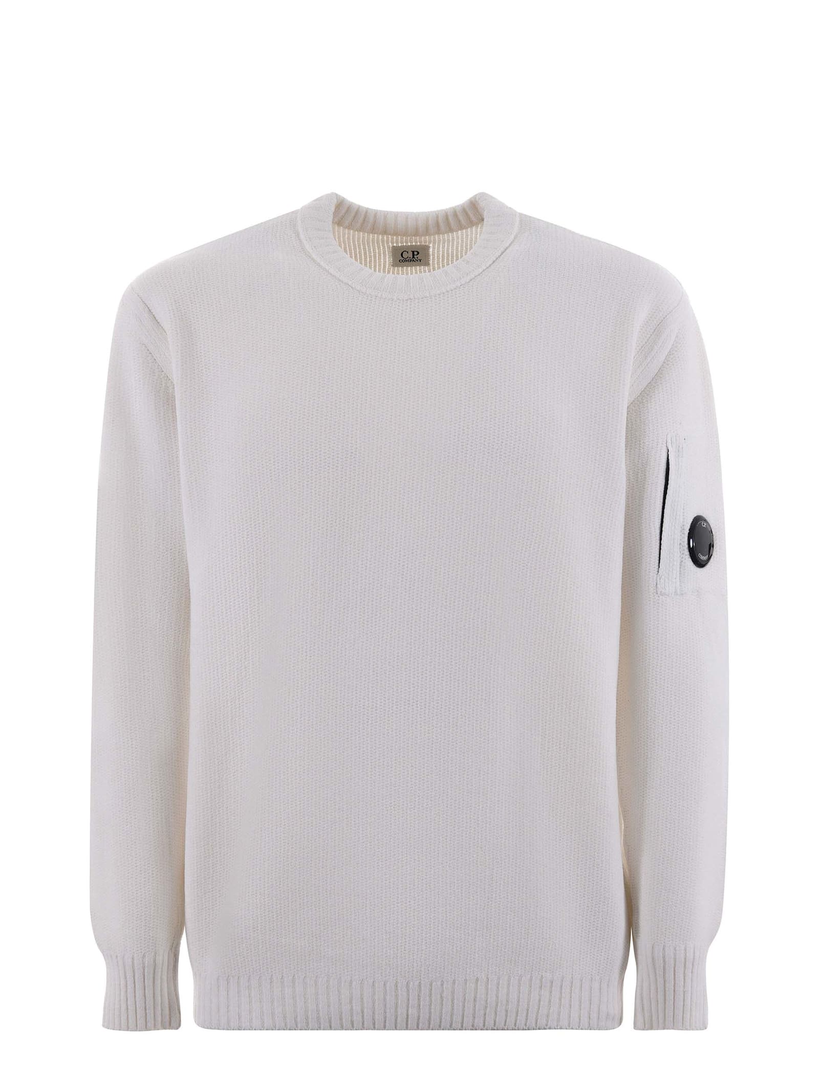 Shop C.p. Company Sweater  In Cotton In White