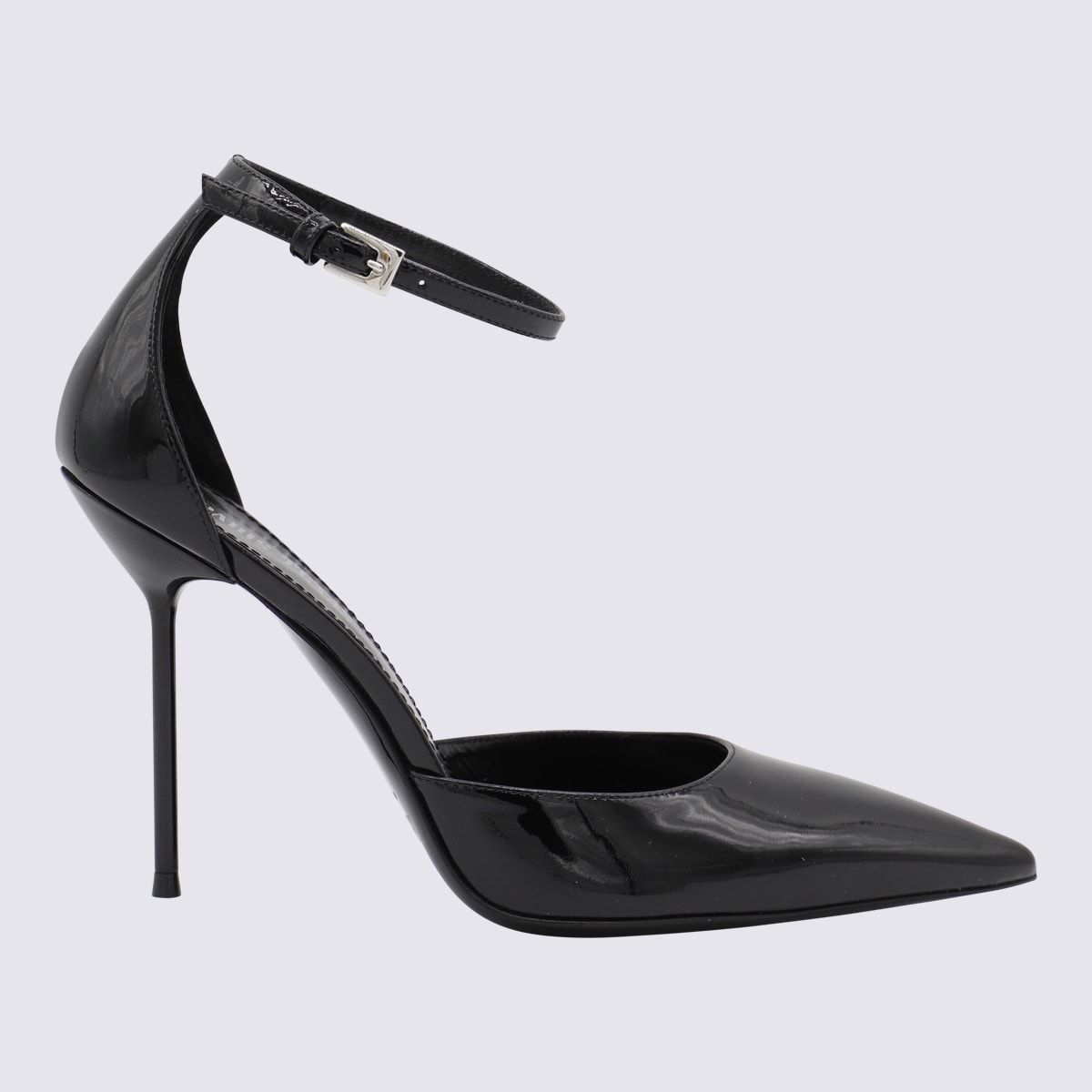 Black Leather Lidia Pumps