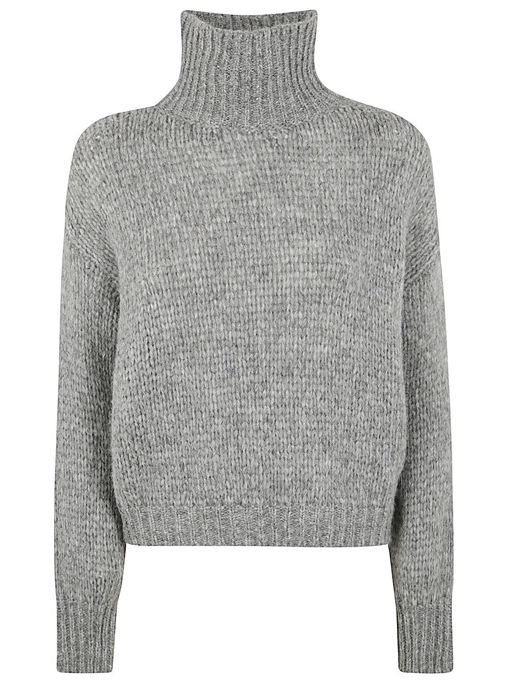 Shop Nuur Long Sleeves Turtle Neck Sweater In Grey