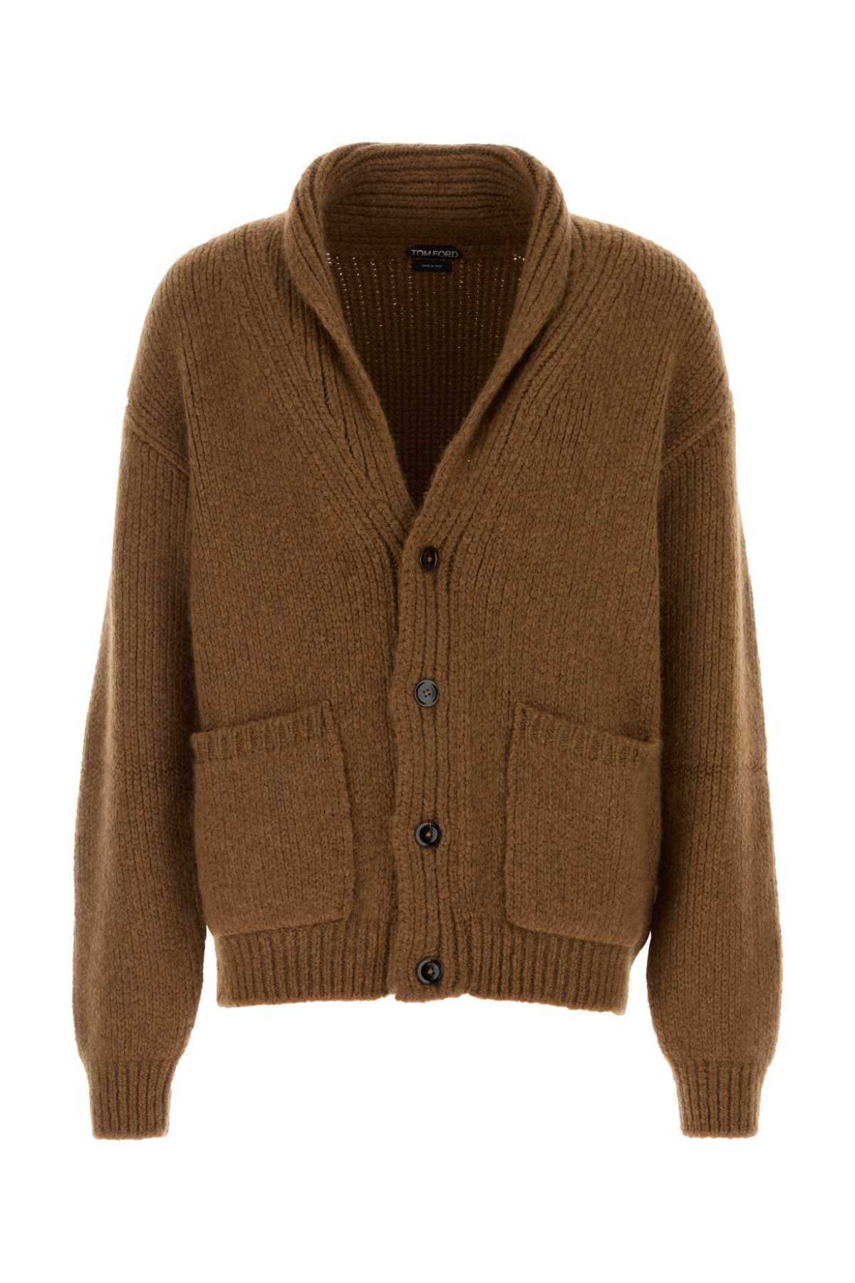 Tom Ford Shawl-collar Cardigan In Brown