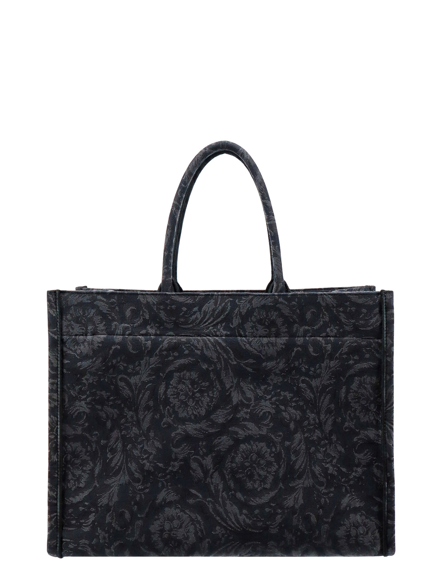 Shop Versace Athena Barocco Shoulder Bag In V Black Oro
