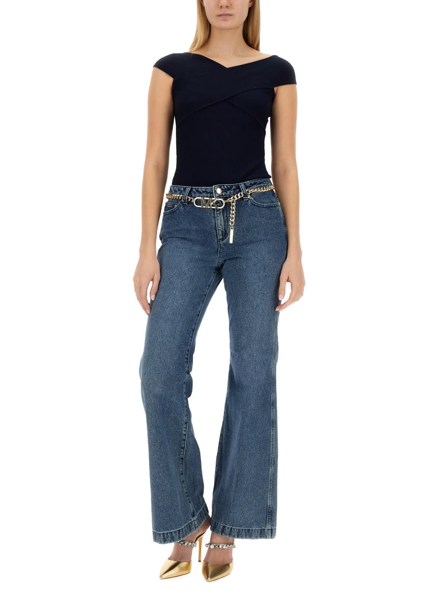 Shop Michael Kors Flare Fit Jeans In Denim