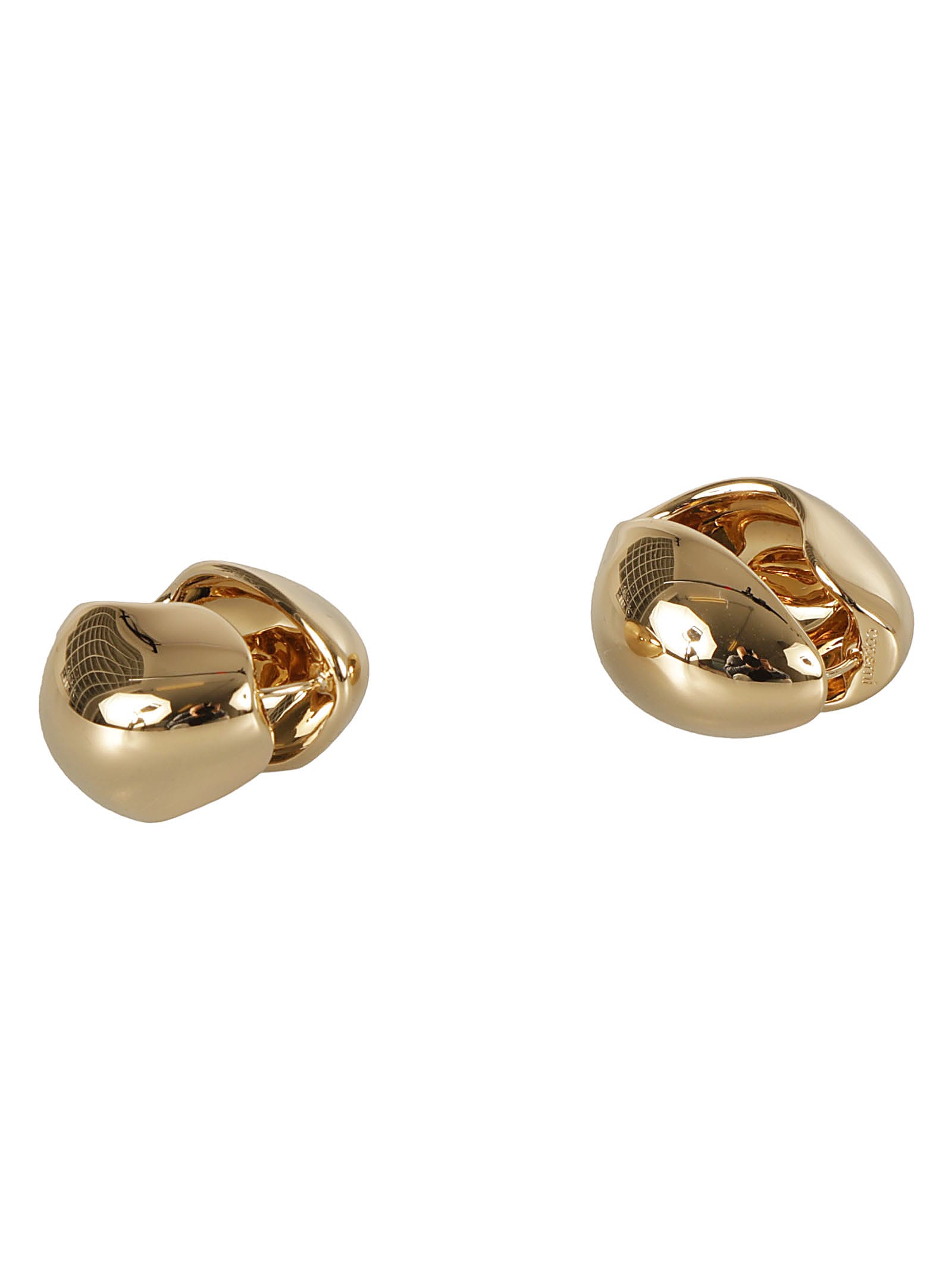 Shop Coperni Metallic Snap Earrings In Gold