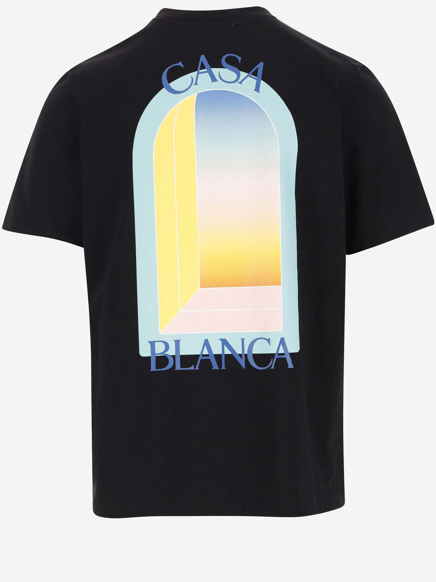 Shop Casablanca Cotton T-shirt With Logo In Nero