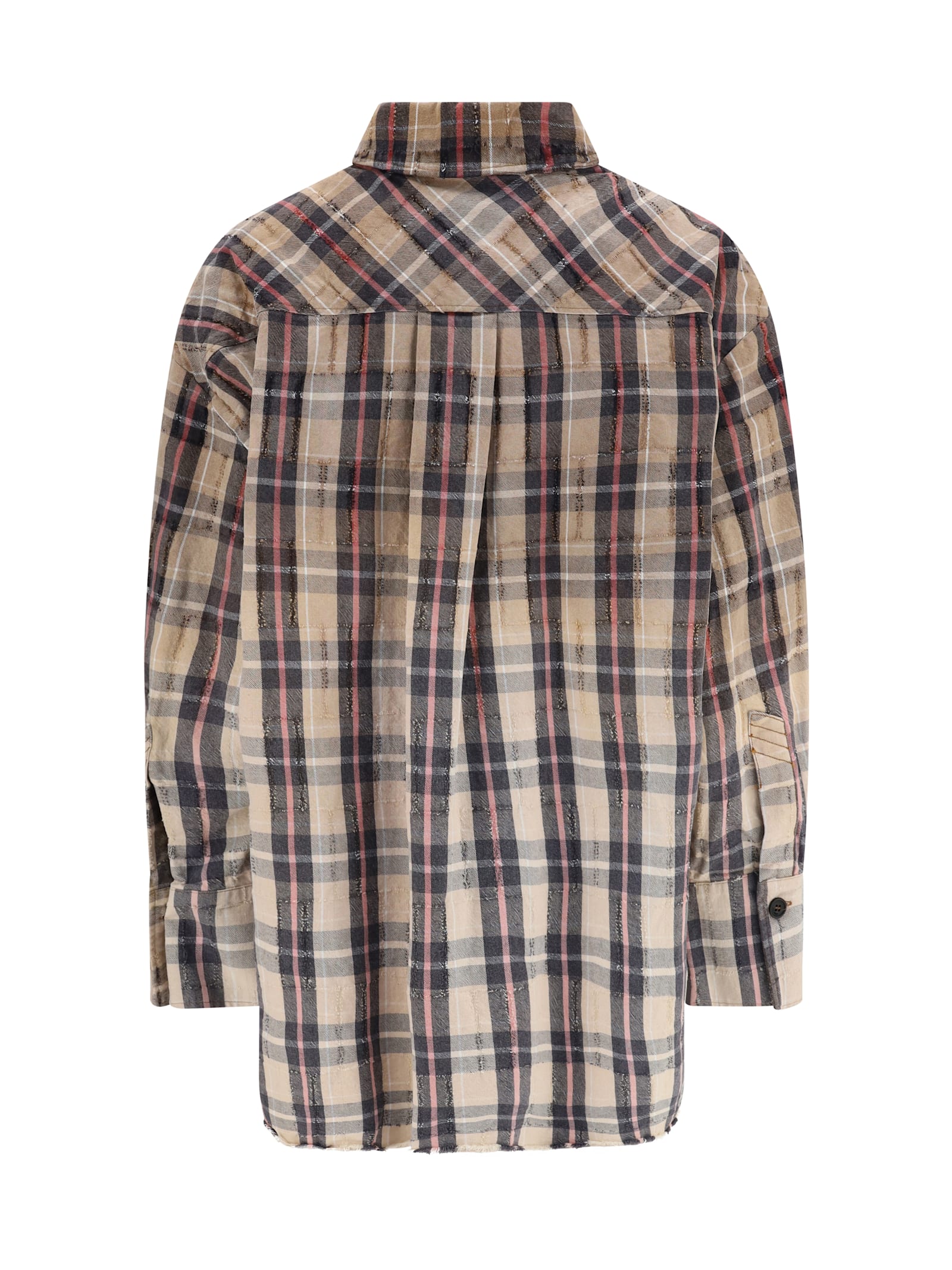 Attico Diana Checked Cotton Flannel Shirt In Multi