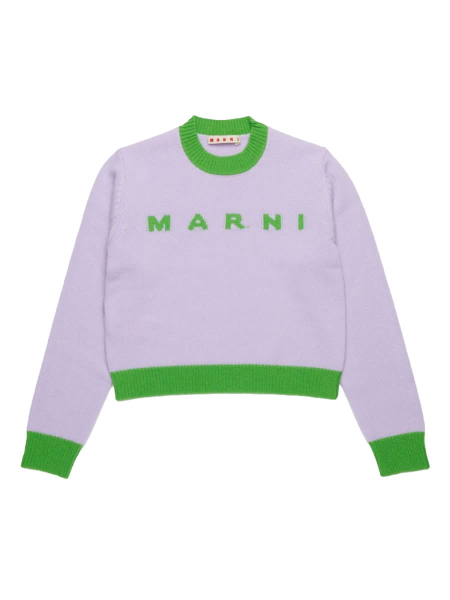 Marni Sweater Kids Color Lilac In Green